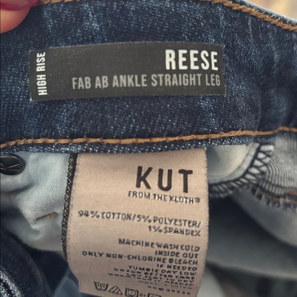 Kut from the Kloth Reese High Rise Fab Ab Ankle Straight Leg Jeans size 2 - Picture 10 of 10